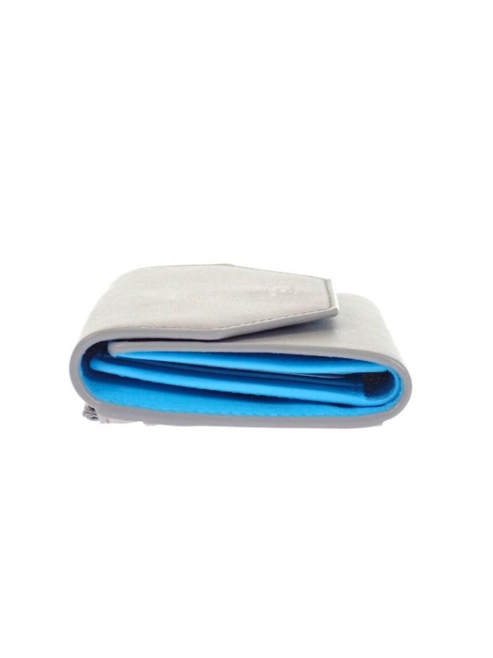 Balenciaga Envelope Mini Wallet Trifold Calf Gray Blue Silver - Picture 6 of 15